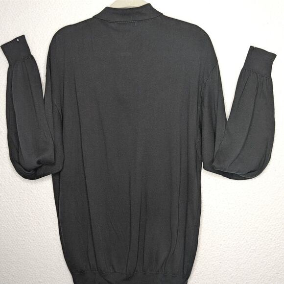 Raffi Golf Sweater Men XL Black Lightweight Cotton Blend Made In Italy - Picture 4 of 12